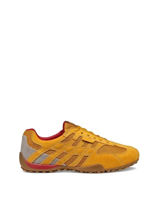 Geox Orange Mesh Panel Sneakers for men