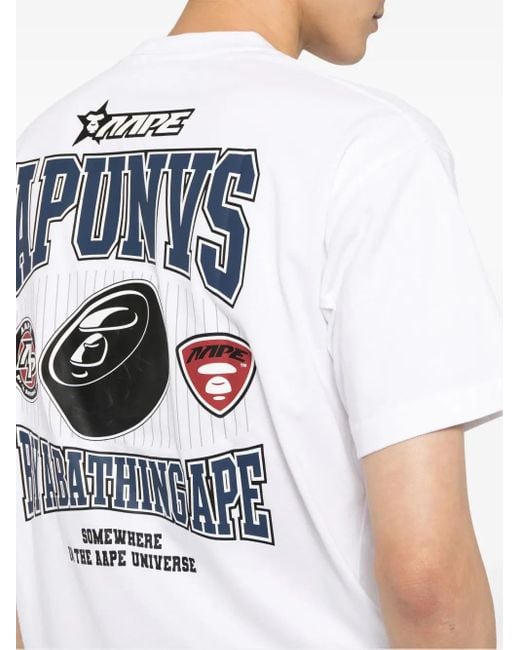 T-Shirt En Coton À Logo Imprimé Aape By A Bathing Ape pour homme en coloris White