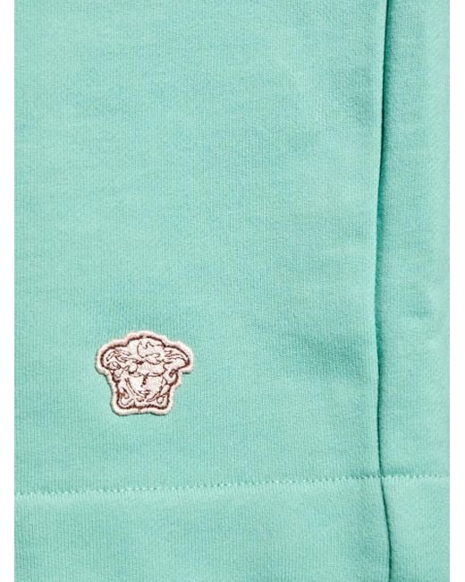 Versace Blue Shorts With Patch for men