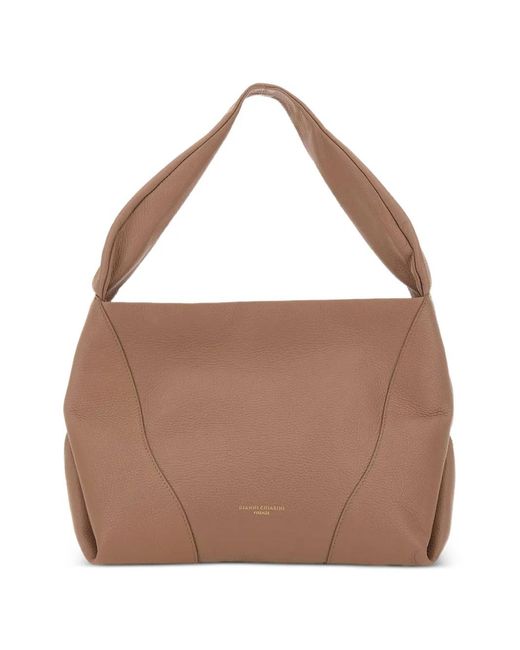 Gianni Chiarini Brown Suria Grained Leather Shoulder Bag