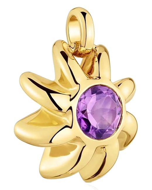 Tous Hanger Met Zonnebloem En Amethist in het Metallic