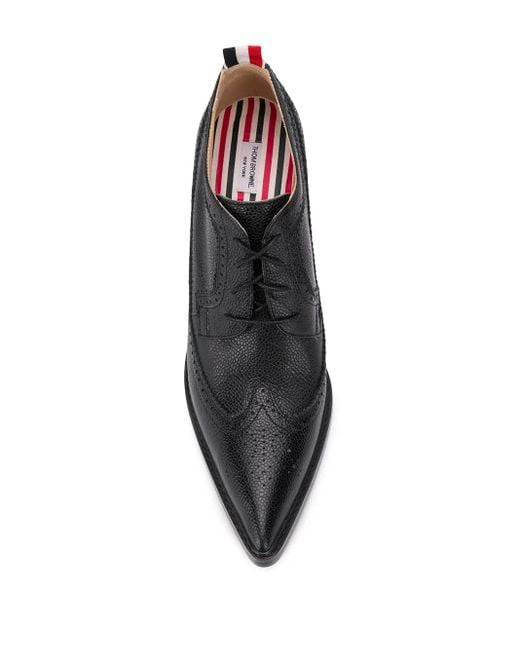 Thom Browne Black Curved Heel Longwing Brogues