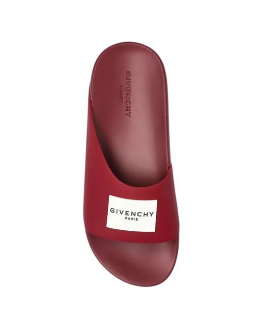Givenchy Purple Logo-Patch Slides