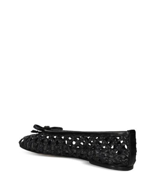 Casadei Black Interwoven Ballet Flats