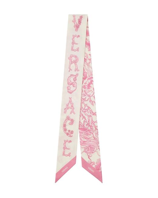 Versace Pink Underwater Barocco Halstuch aus Seide