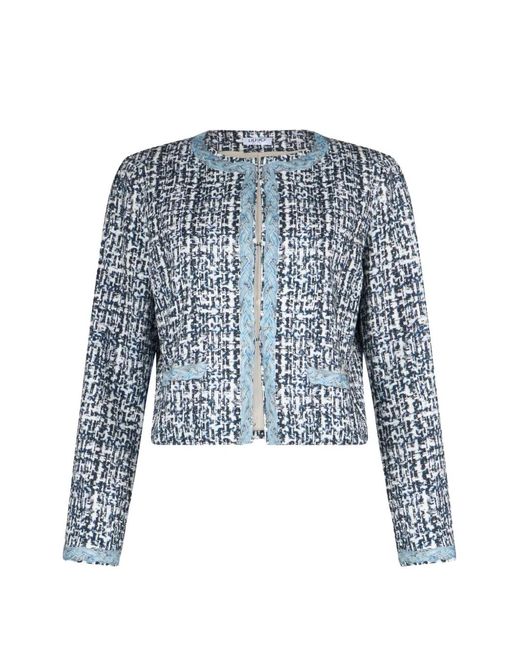 Liu Jo Blue Bouclé Braided Jacket