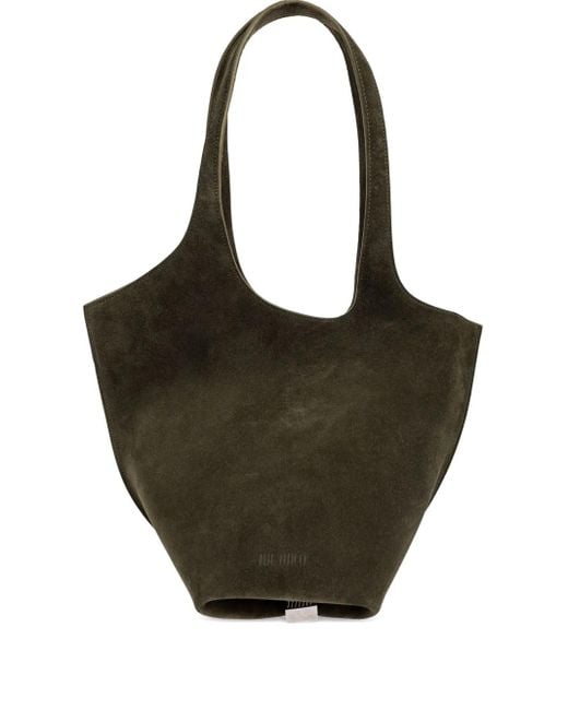 The Attico Black Medium La Scoop Suede Top-Handle Tote Bag