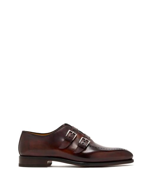 Bontoni Brown Double-Buckle Brogue Loafers for men