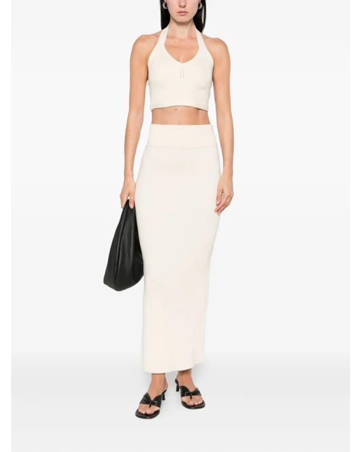 Wardrobe NYC Natural Cotton Halterneck Top