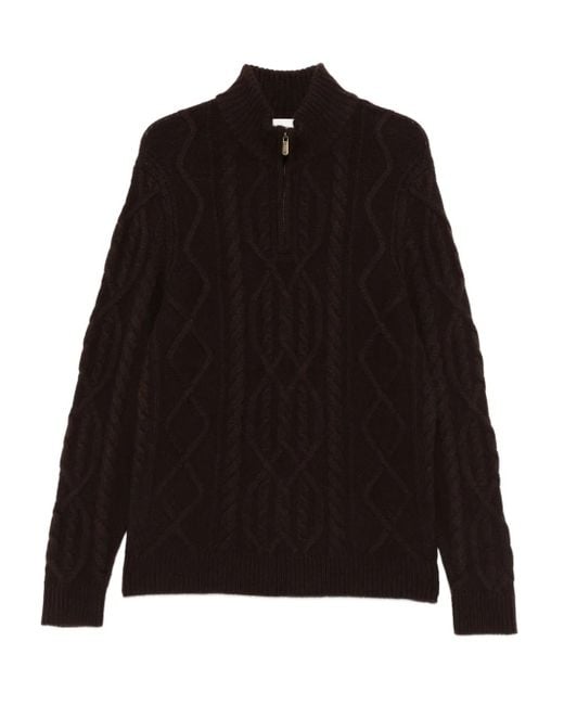 Eric Bompard Pullover mit Zopfmuster in Black für Herren