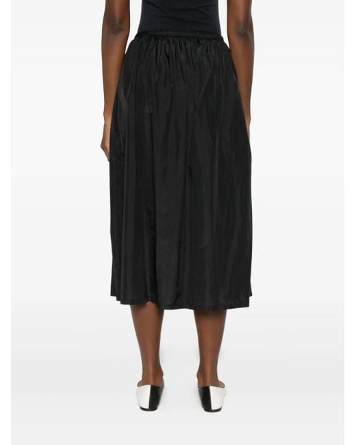 6397 Black Drawstring Elastic-Waist Skirt