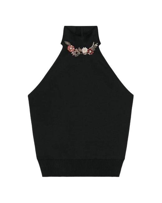 Givenchy Black Embellished Halterneck Top