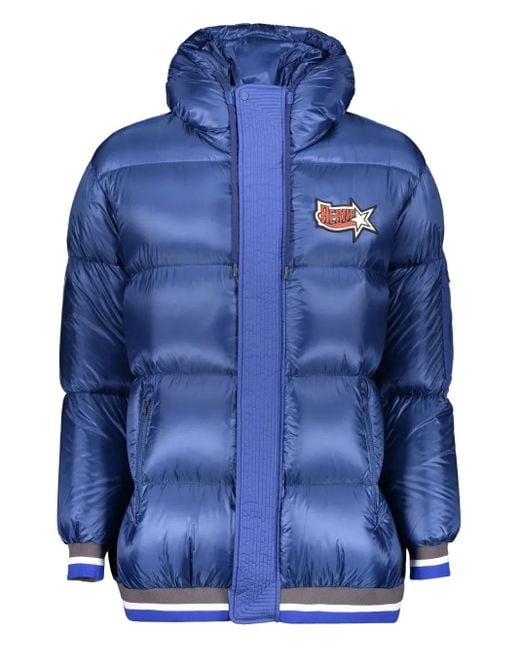 Herno Blue Hooded Down Jacket for men