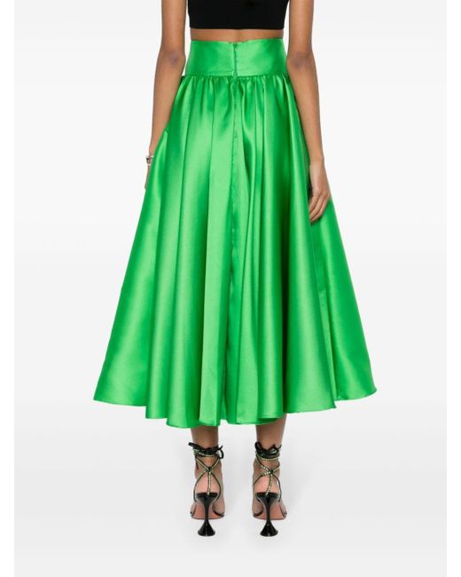 Blanca Vita Green Peplum-hem A-line Skirt