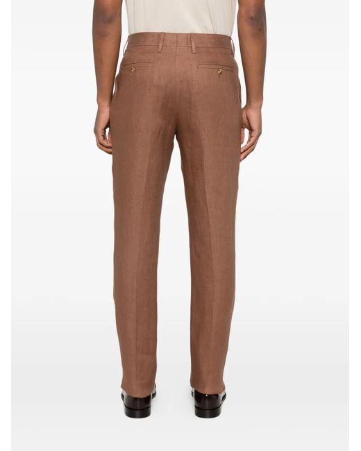 Lardini Brown Belt-Loop Trousers for men