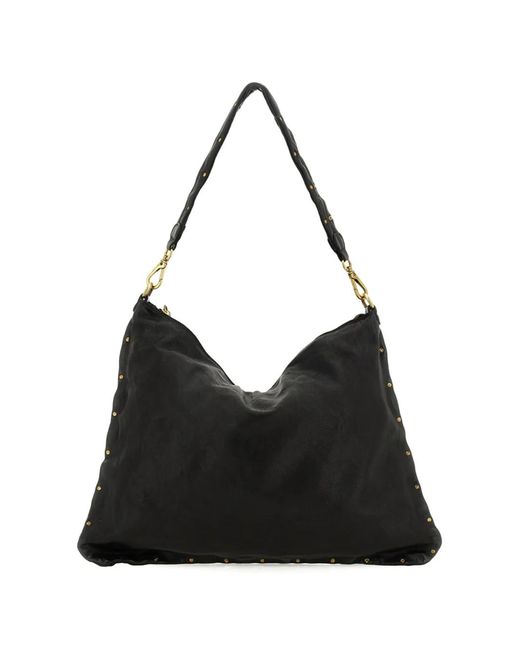 Campomaggi Black Studded Shoulder Bag