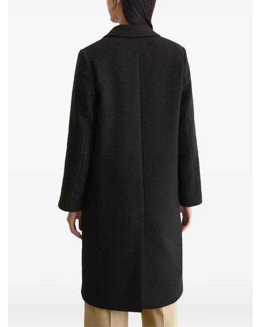 Marc O' Polo Black Single-Breasted Wool Coat