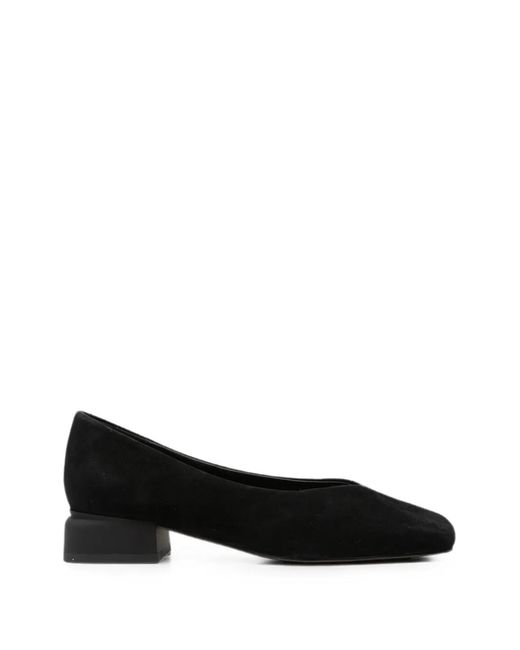 Linda Baumann Black Square-Toe Heeled Pumps