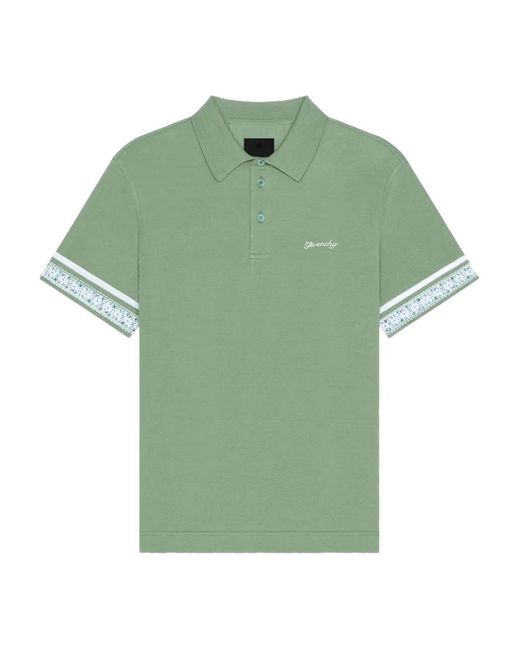Givenchy Green Polo À Poignets Contrastants for men