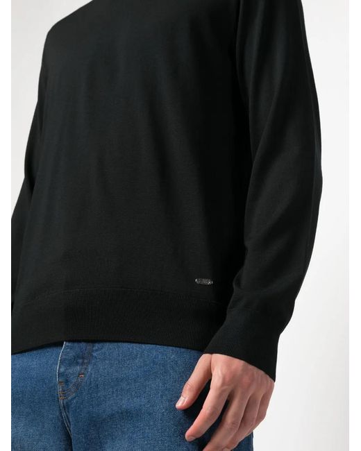 Brioni Black Fine-Knit Wool Jumper for men