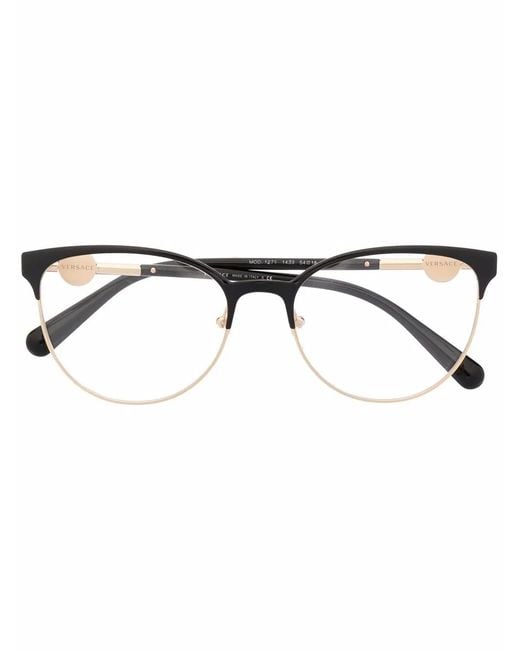 Versace Metallic Brille Mit Eckigem Gestell