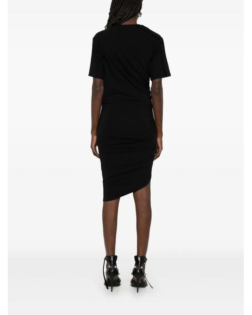 Mugler Black Piercing-Detail Midi Dress