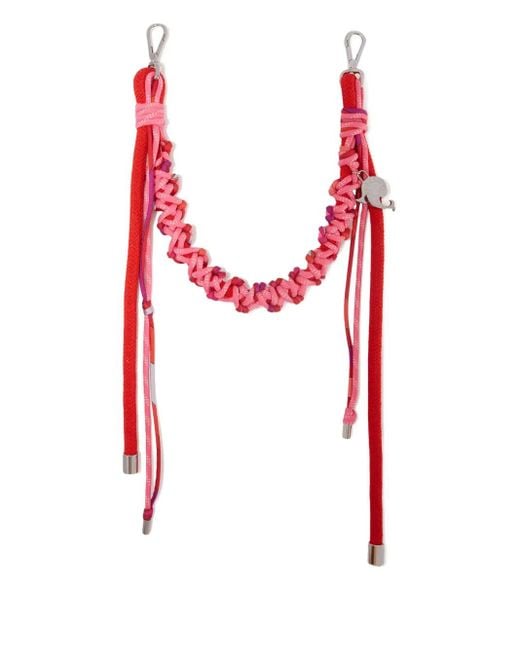 Emilio Pucci Red Braided Rope Belt