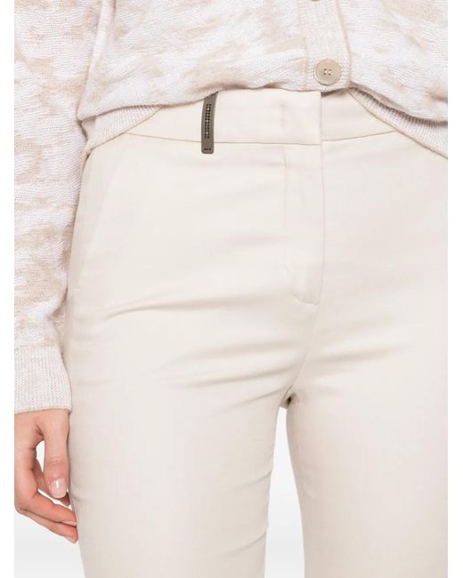 Peserico White Pantalon À Ourlet Fendu