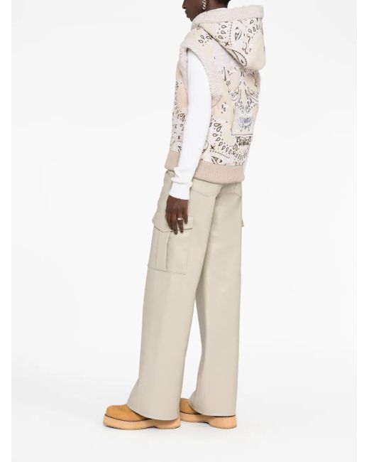 Philipp Plein Natural Bandana-Print Sleeveless Jacket