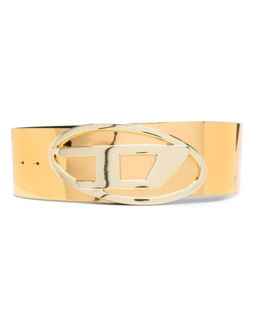 DIESEL Yellow Wide Metallic Belt
