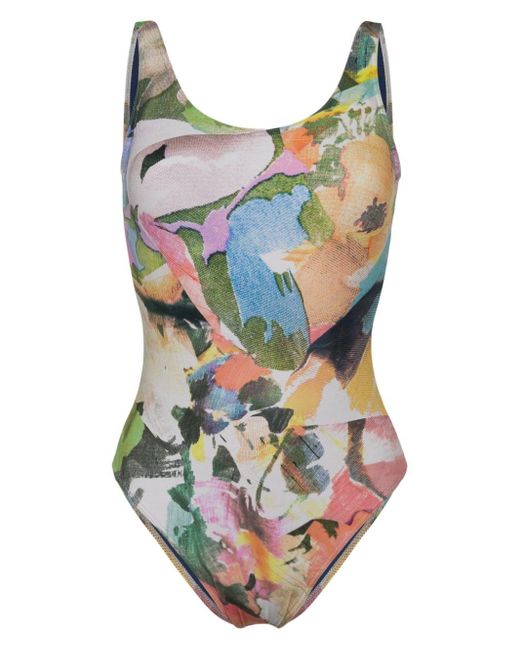 Paul Smith Blue Floral Collage-print Swimwear