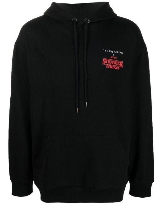 Throwback. Cotton Stranger Things Graphic-print Hoodie in Black for Men ...