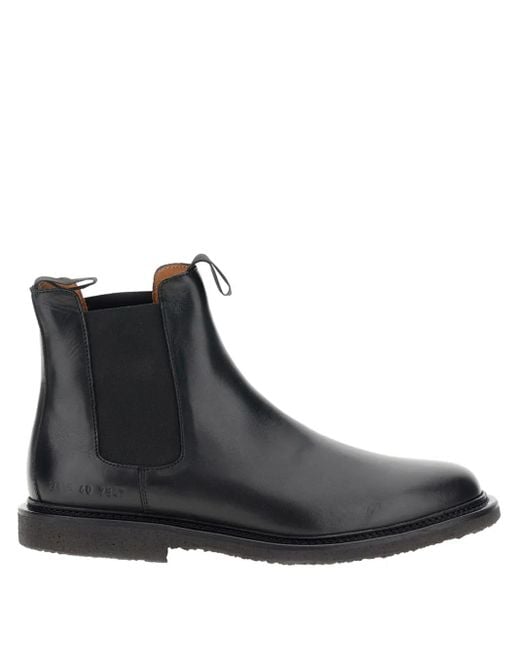 Common Projects Black Elastic-Sided Leather Chelsea Boots for men