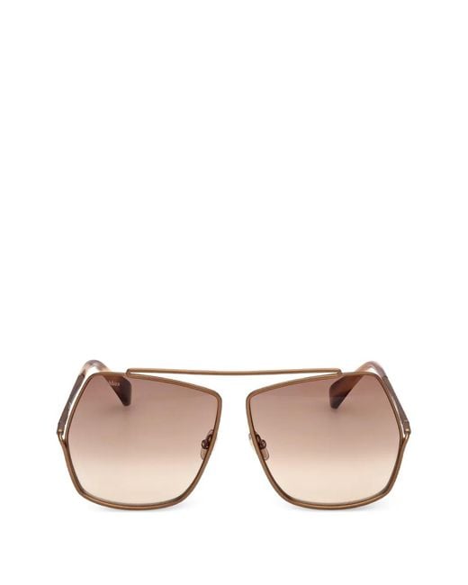 Max Mara Eyewear Pink Geometric-Frame Sunglasses