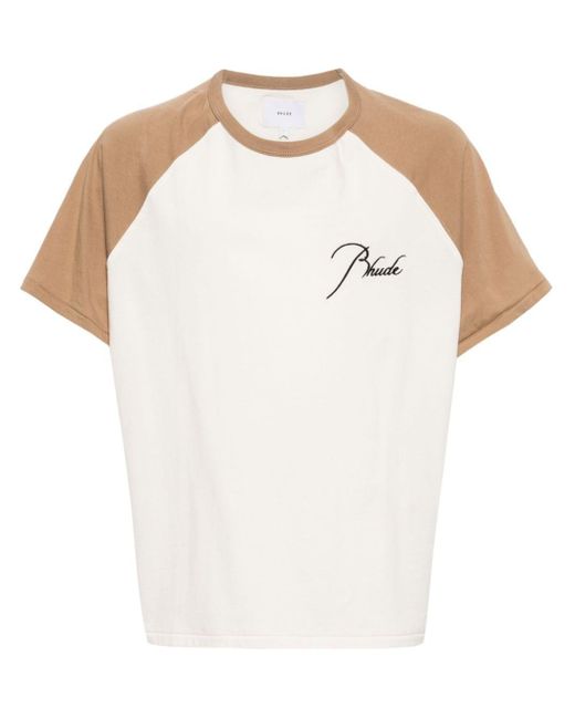 T-shirt en coton à design colour block Rhude pour homme en coloris White