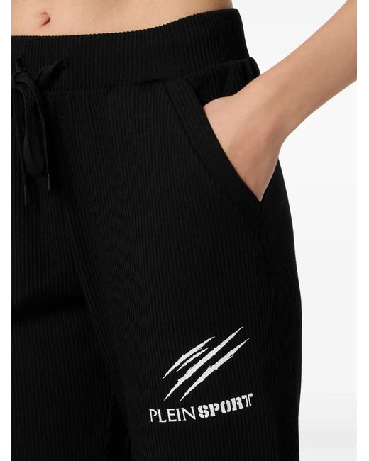 Philipp Plein Geribbelde Joggingbroek in het Black