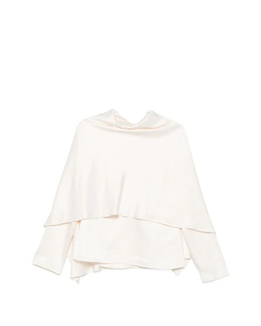 Blusa Drapeada Rohe de color White