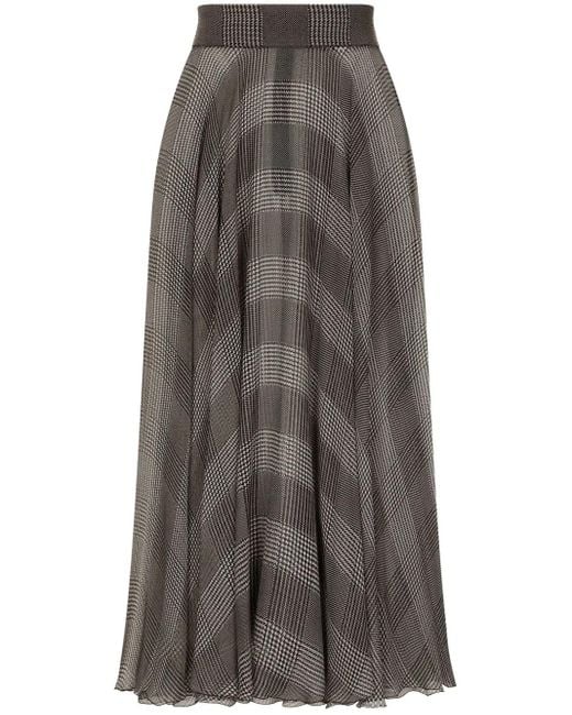 Dolce & Gabbana Brown Prince Of Wales Check Skirt
