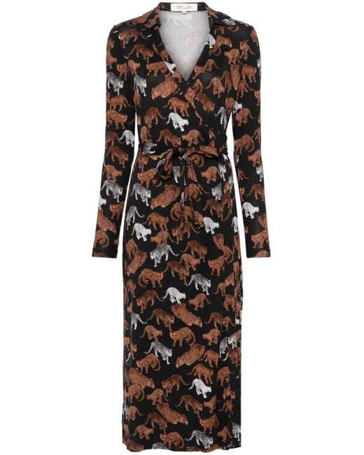 Diane von Furstenberg Black Abigail Midi Dress