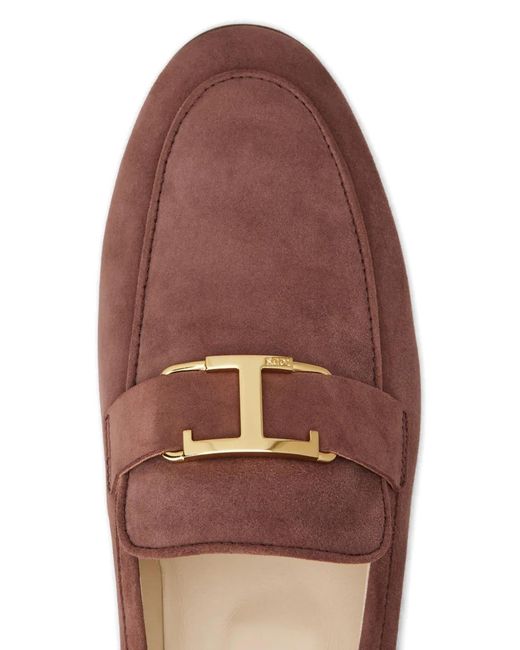 Tod's Brown T Timeless Strap Loafers