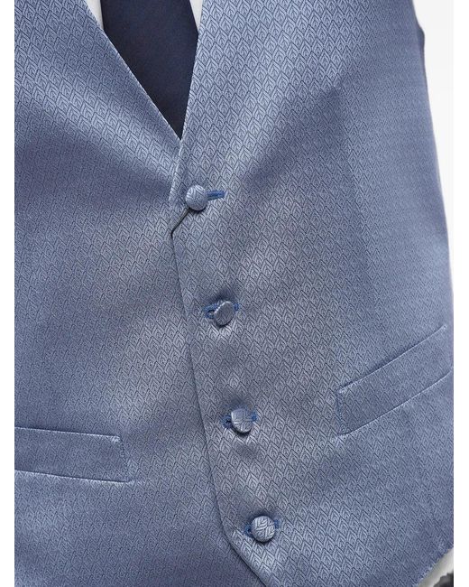 Corneliani Blue Silk Waistcoat for men