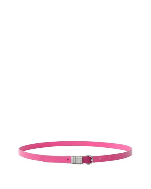 Pinko Pink Logo-Plaque Leather Belt