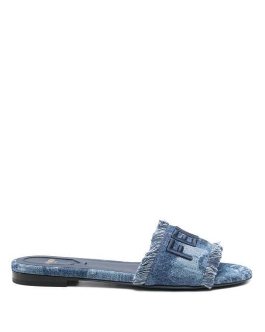 Fendi Sunshine Slides in Blue | Lyst