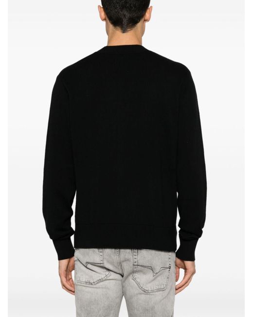 Versace Intarsien-Pullover mit Rundhalsausschnitt in Black für Herren