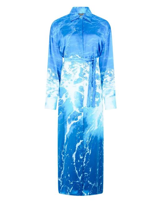 Roberto Cavalli アブストラクトパターン ドレス Blue