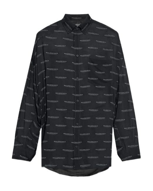Balenciaga Blue Longline Shirt for men