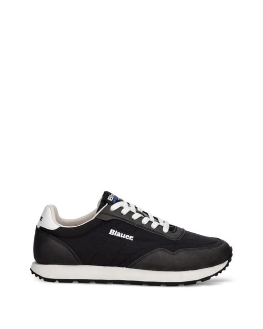 Blauer Black Falcon 01 Logo-Print Panelled Sneakers for men