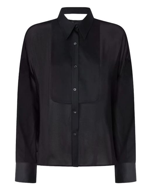 Pinko Black Hemd Mit Plissiertem Einsatz