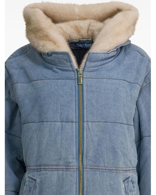 Max & Moi Blue Deva Hooded Down Jacket