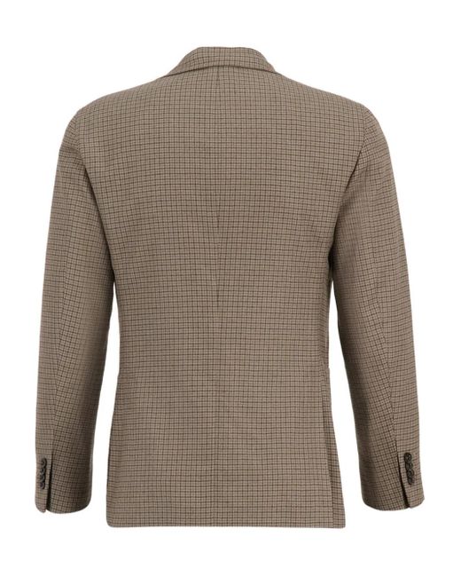 Boglioli Brown Single-Breasted Checked Blazer for men